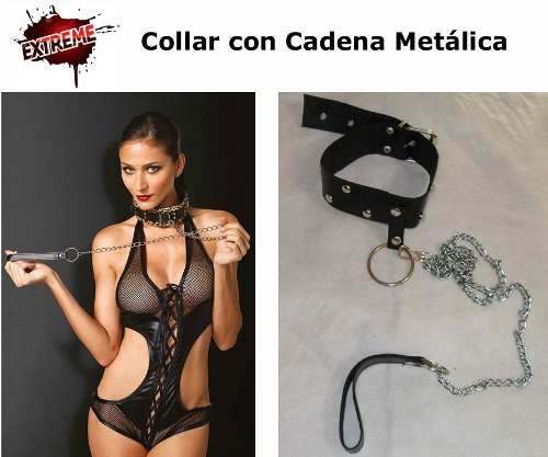 Collar Con Cadena de Cuero