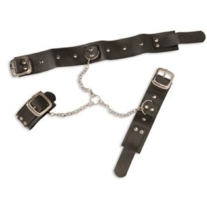 Collar Esposas y Cadena de Cuero - Sado Sumision: imagen 2