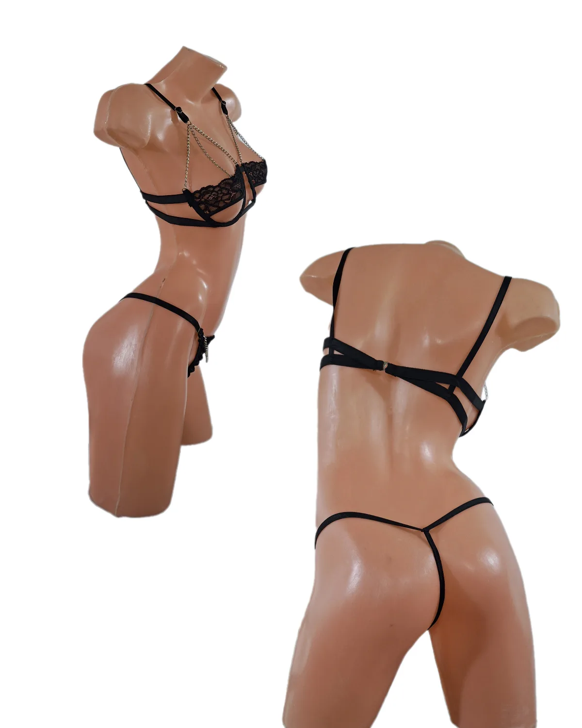 Conjunto Lenceria Puntilla Cadena (Art 2029) Talle 85 al 100 - Imagen 3