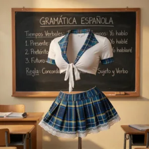Disfraz Colegiala Escoces Blanco (AL251) Talle 80 al 110: imagen 3