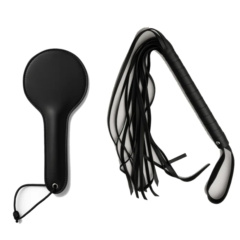 Kit Latigo y Paleta Palmeta de Cuero