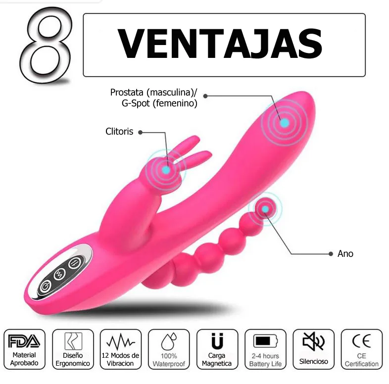 Vibrador Rabbit Triple - Recargable USB